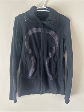 lululemon athletica Black Full-Zip Bomber Jacket with Curved Front Panels